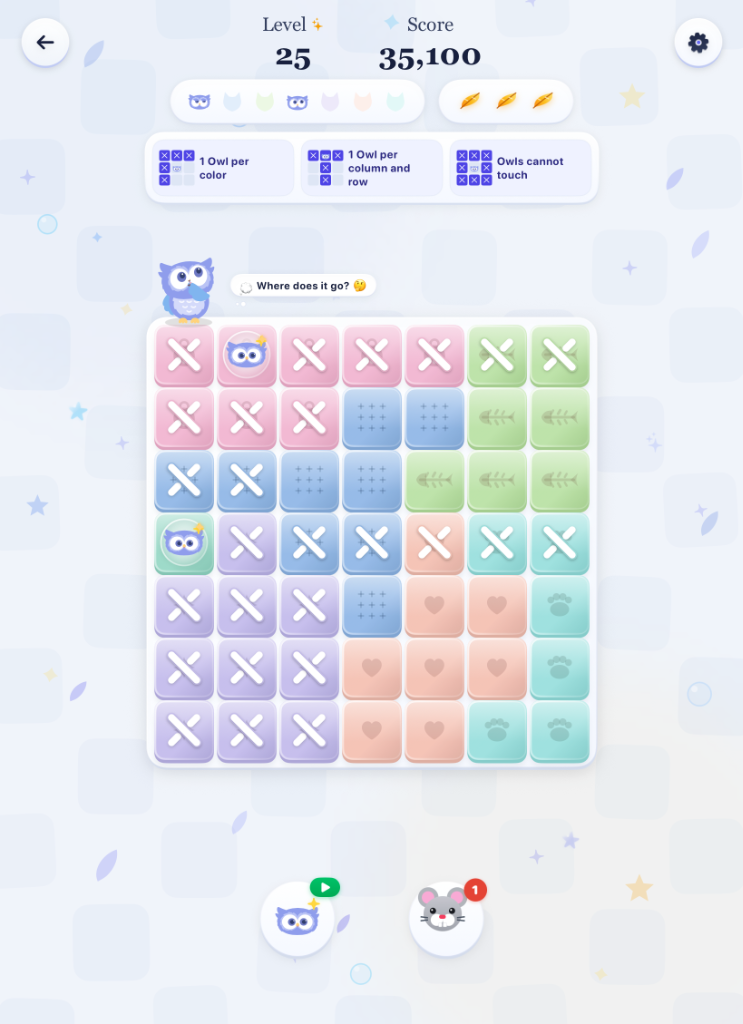 Ocean Lilac Owl Level 25 Game Pad